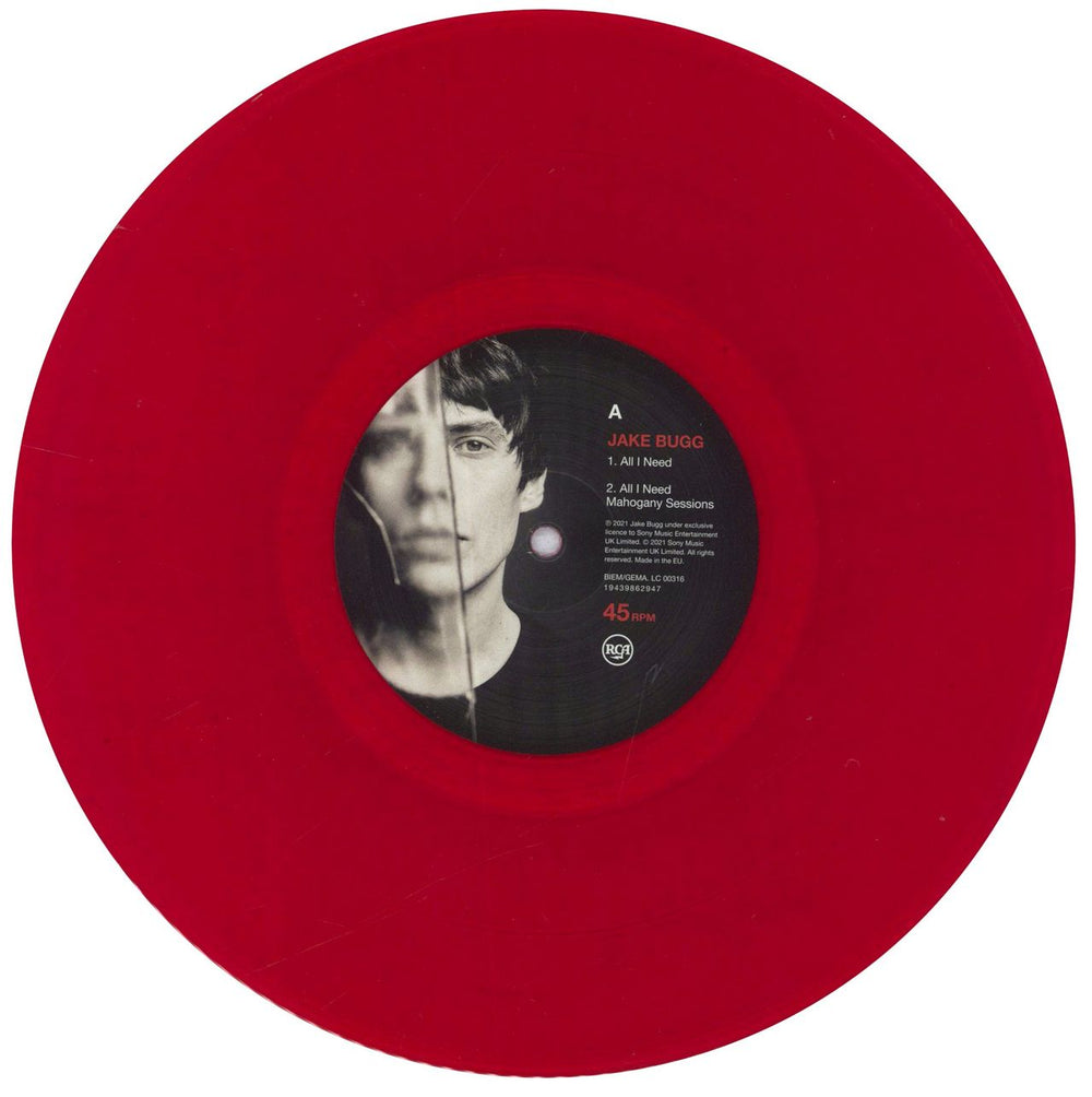 Jake Bugg All I Need - Red Vinyl + Numbered Sleeve with Autographed Insert UK 10" vinyl single (10 inch record) KXK10AL839236