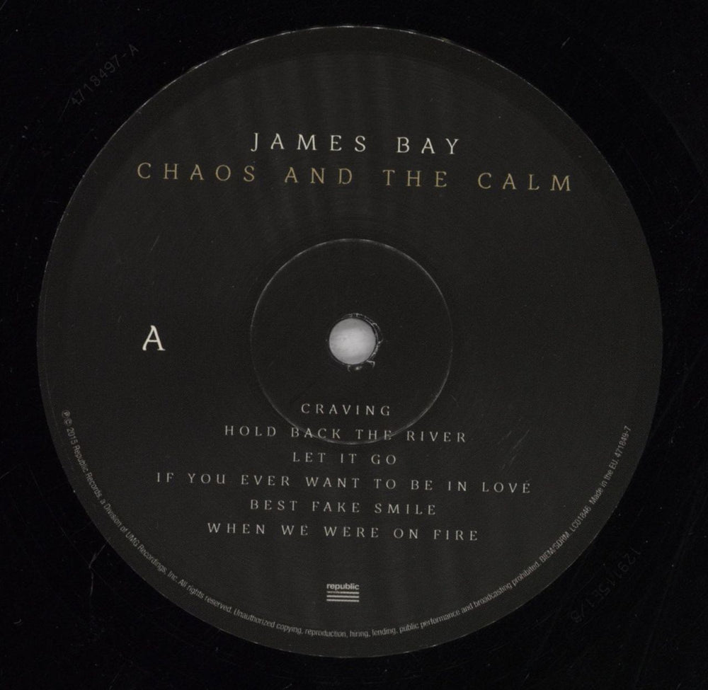 James Bay Chaos And The Calm - 180gm UK vinyl LP album (LP record) K68LPCH846299