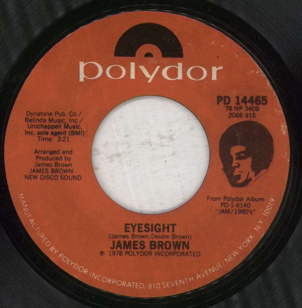 James Brown Eyesight / I Never, Never, Never Will Forget US 7" vinyl single (7 inch record / 45) PD14465