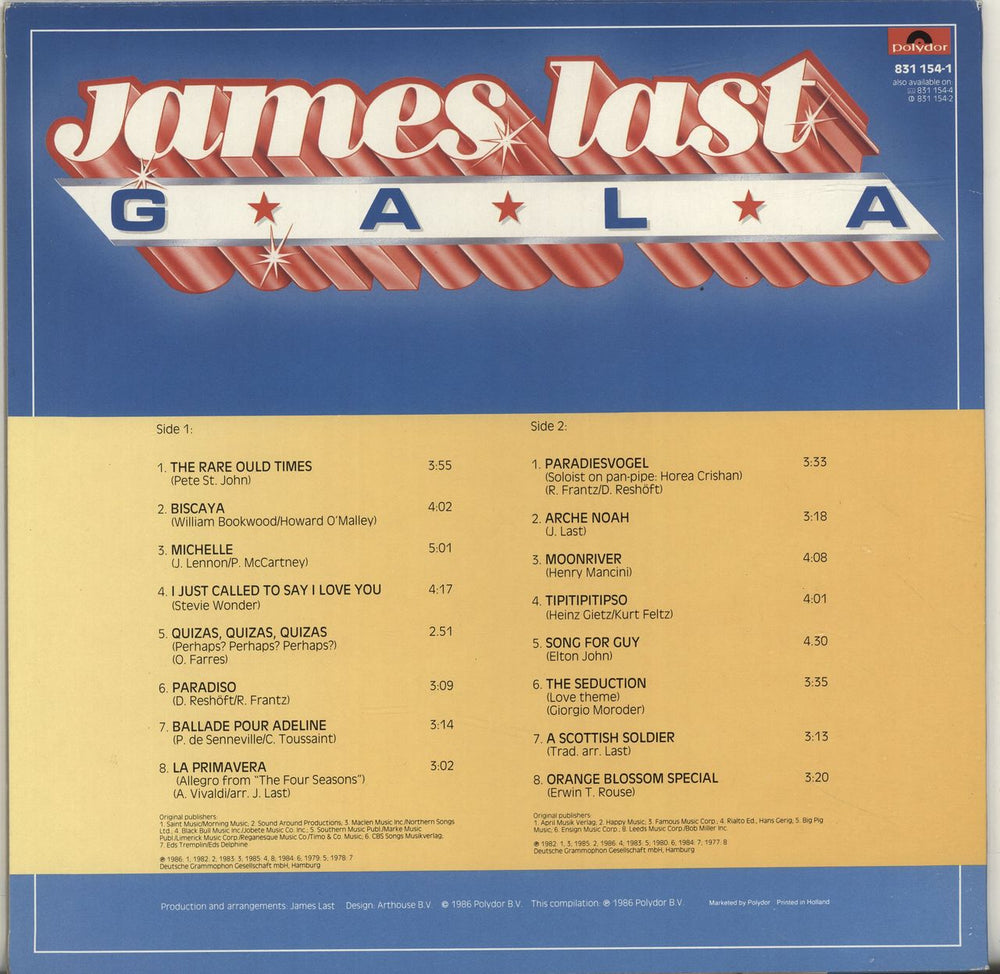 James Last Gala Dutch vinyl LP album (LP record)