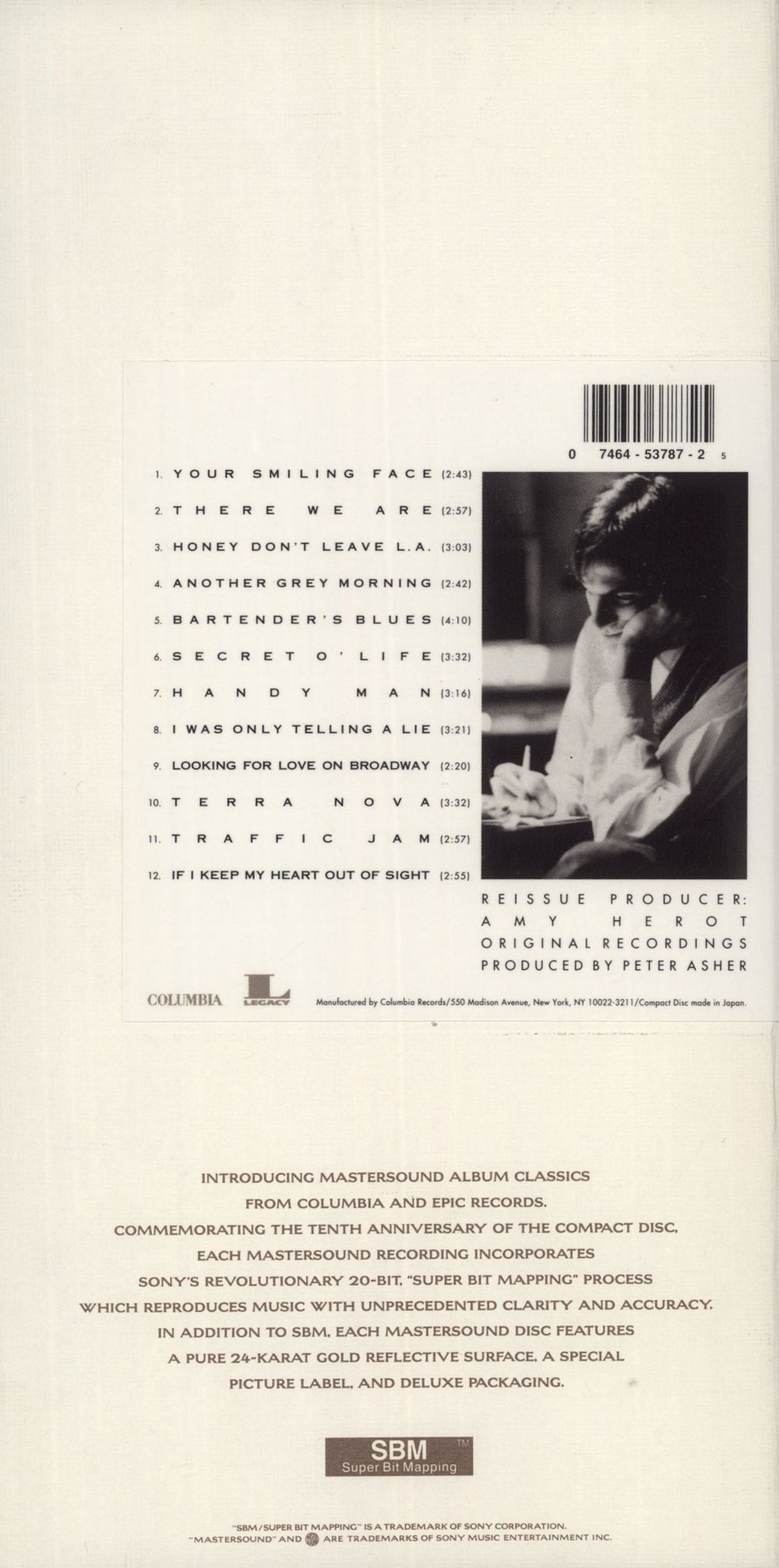 James Taylor JT - Gold Longbox US CD album (CDLP) 074645378725