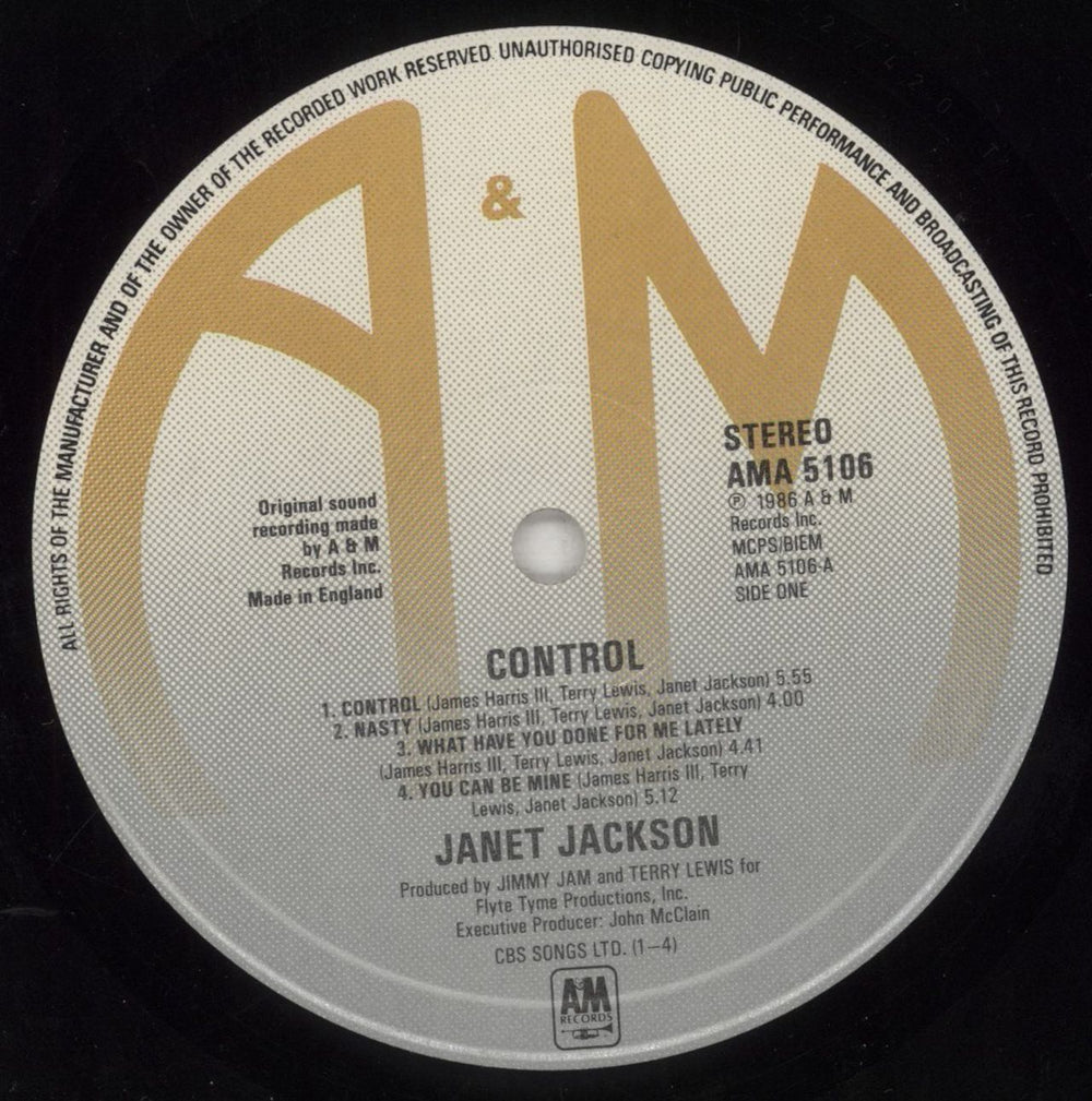 Janet Jackson Control UK vinyl LP album (LP record) J-JLPCO736757