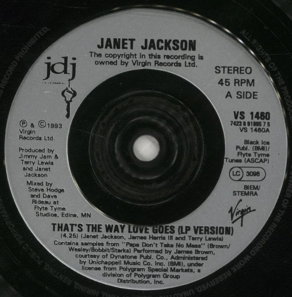 Janet Jackson That's The Way Love Goes UK 7" vinyl single (7 inch record / 45) J-J07TH100269