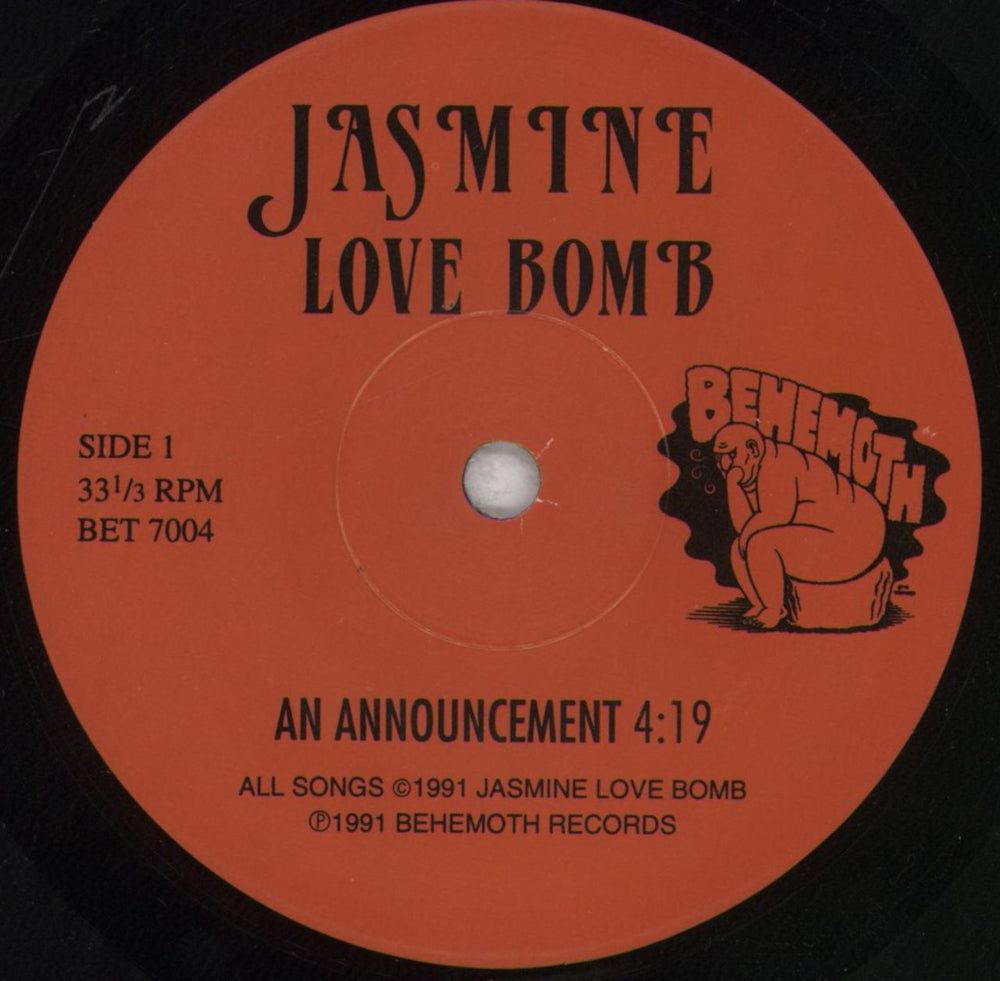 Jasmine Love Bomb An Announcement US 7" vinyl single (7 inch record / 45) 7KU07AN841088