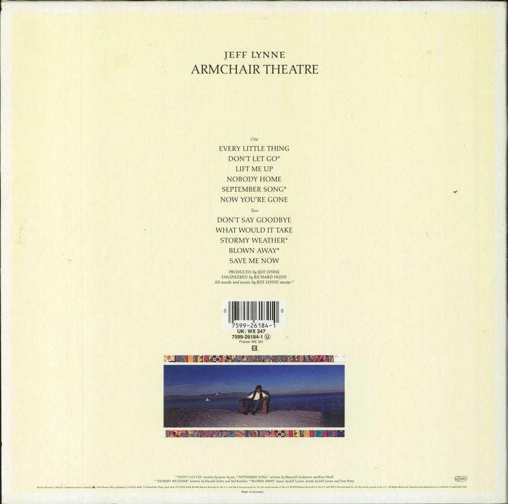 Jeff Lynne Armchair Theatre - EX UK vinyl LP album (LP record) 075992618410