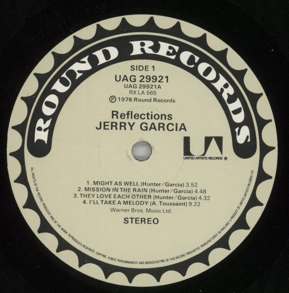 Jerry Garcia Reflections US vinyl LP album (LP record) JGCLPRE734334