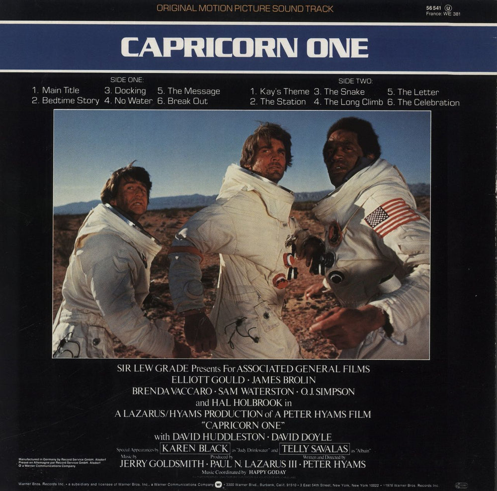 Jerry Goldsmith Capricorn One German vinyl LP album (LP record)