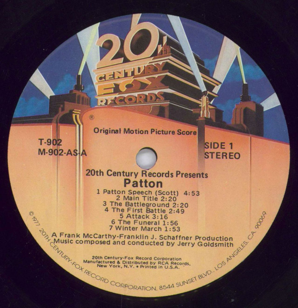 Jerry Goldsmith Patton US vinyl LP album (LP record) J-0LPPA820566
