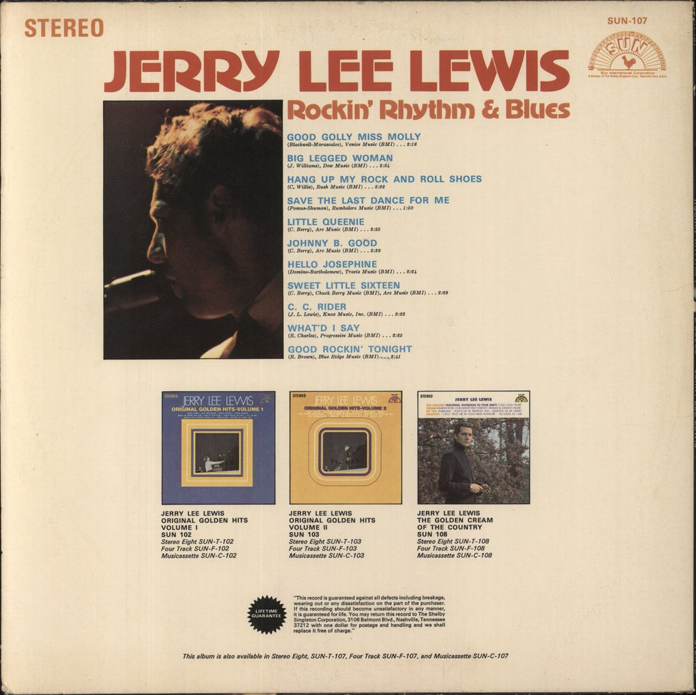 Jerry Lee Lewis Rockin' Rhythm & Blues US vinyl LP album (LP record)