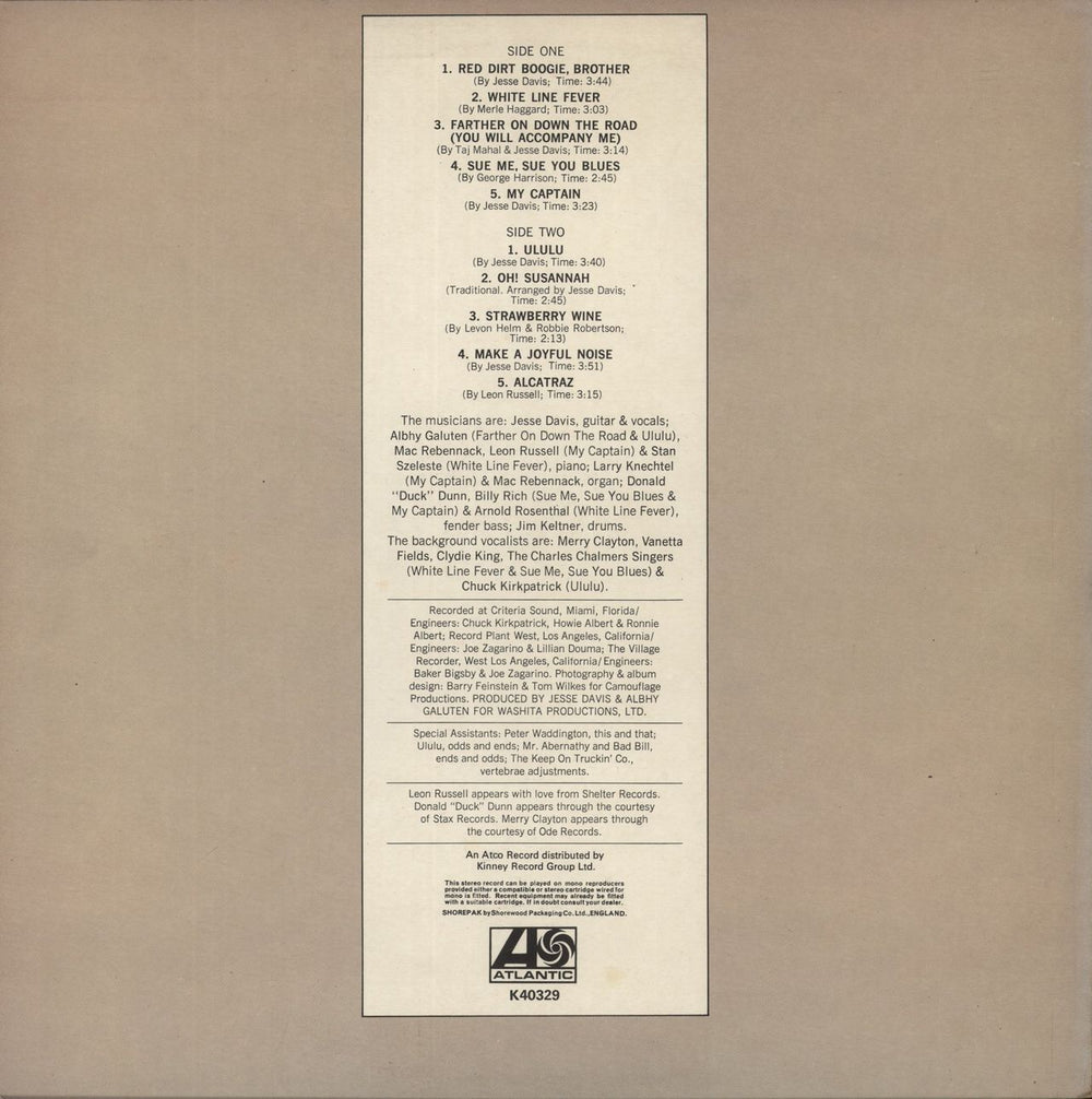 Jesse 'Ed' Davis Ululu - EX UK vinyl LP album (LP record)