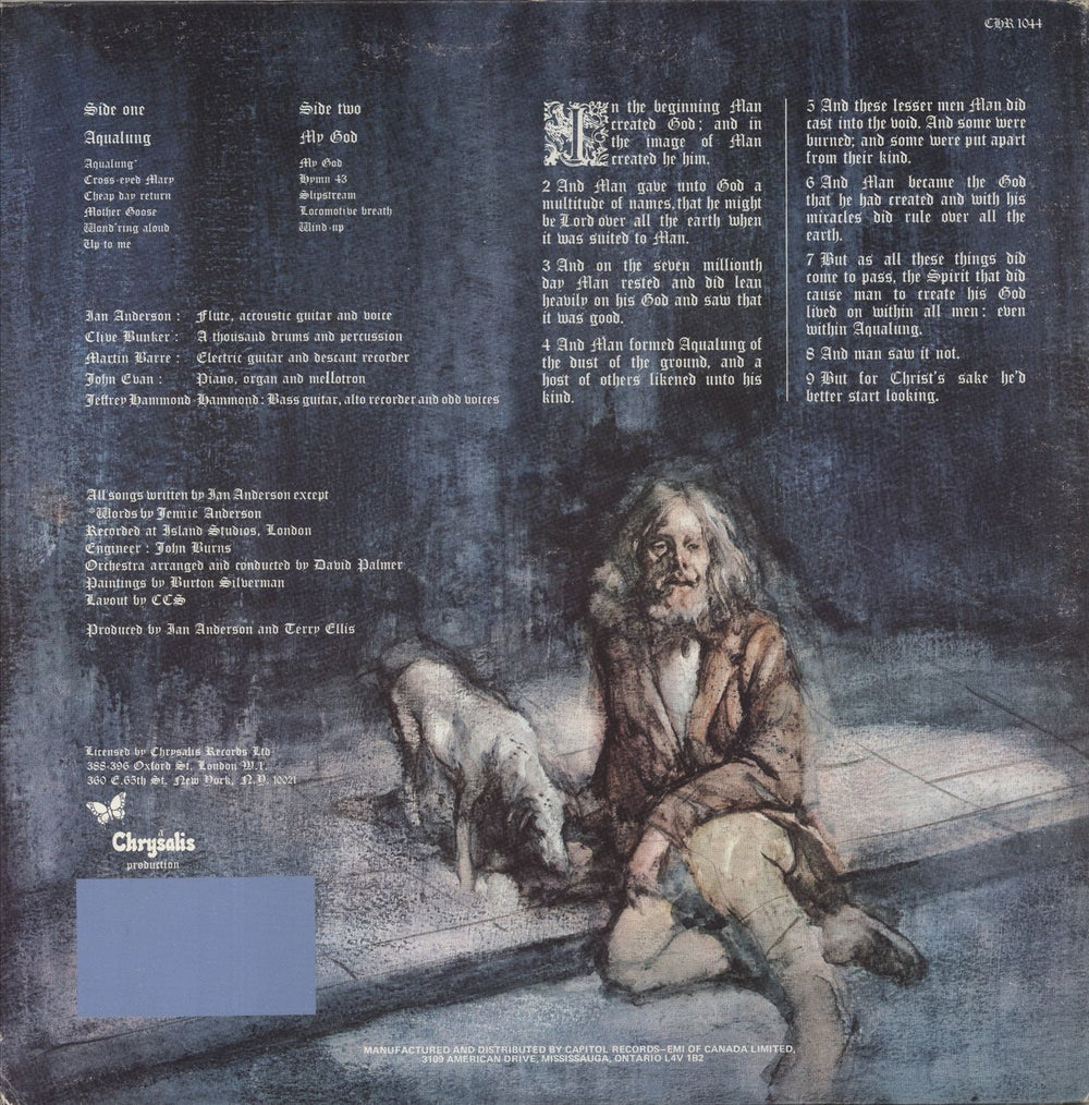 Jethro Tull Aqualung Canadian vinyl LP album (LP record)