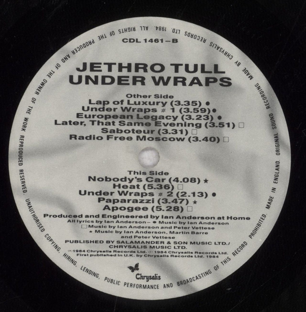 Jethro Tull Under Wraps - EX UK vinyl LP album (LP record) TULLPUN172627
