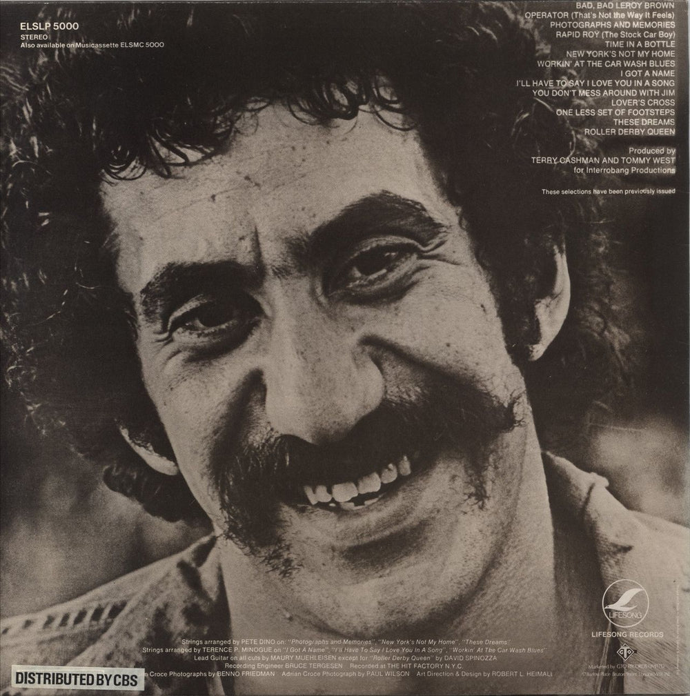 Jim Croce Photographs & Memories - His Greatest Hits UK vinyl LP album (LP record)