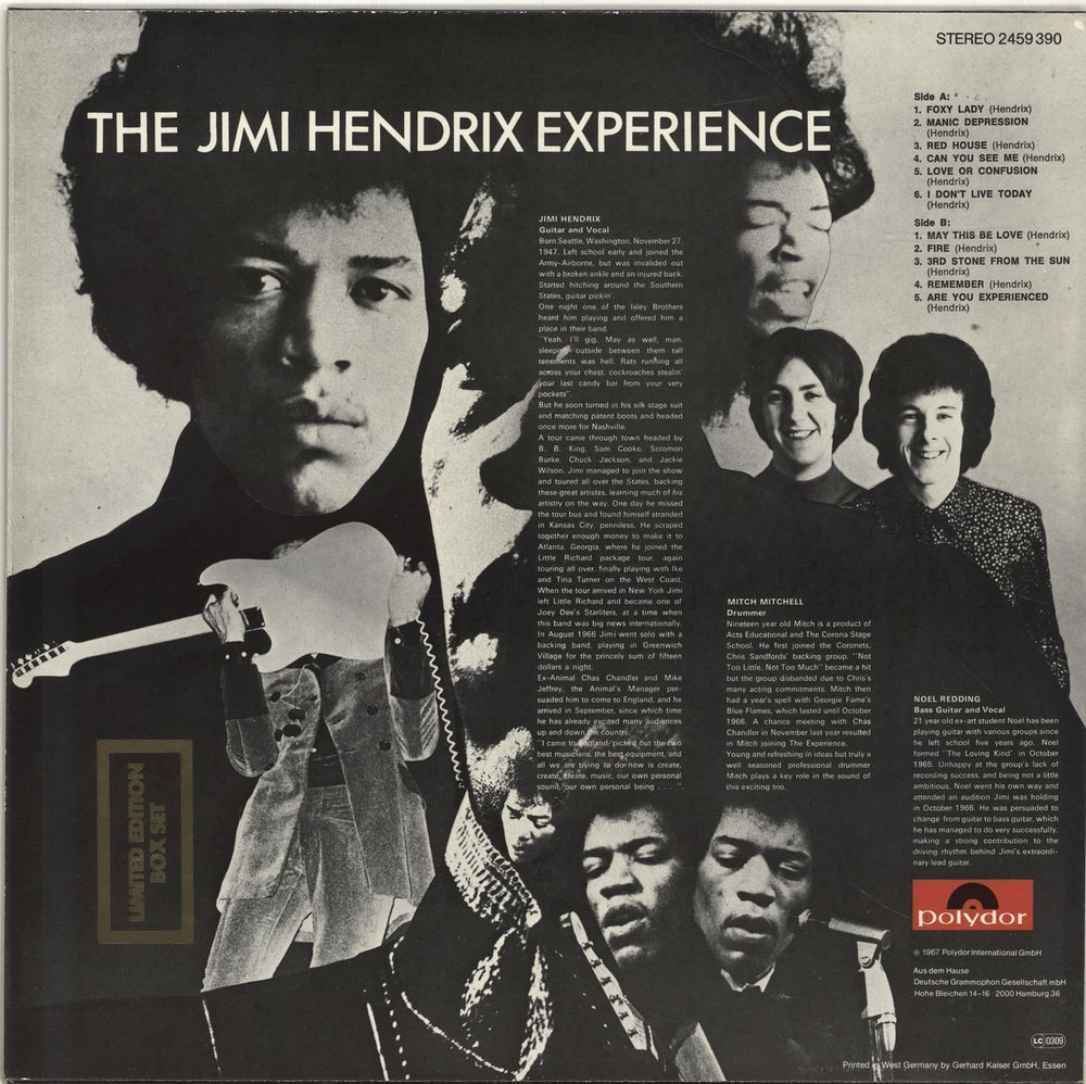 Jimi Hendrix Are You Experienced German vinyl LP album (LP record)