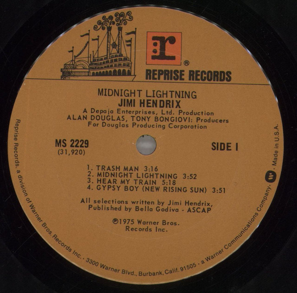 Jimi Hendrix Midnight Lightning - EX US vinyl LP album (LP record) HENLPMI600478