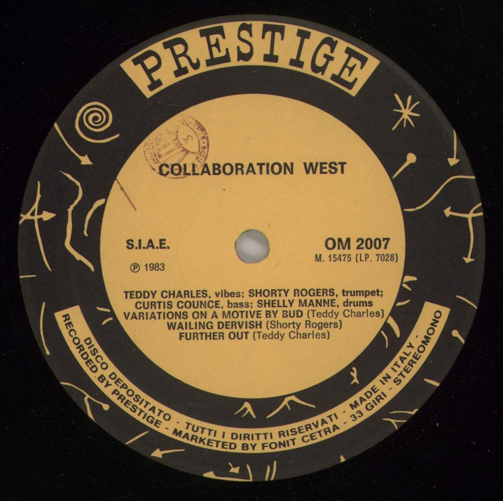 Jimmy Giuffre Collaboration West Italian vinyl LP album (LP record) JIULPCO880183