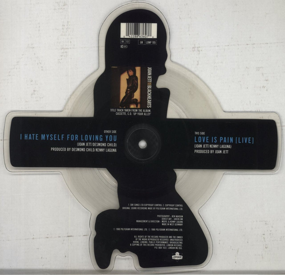 Joan Jett I Hate Myself For Loving You + plinth UK shaped picture disc (picture disc vinyl record) 042288636076