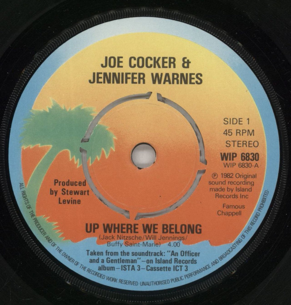 Joe Cocker Up Where We Belong UK 7" vinyl single (7 inch record / 45) JOE07UP408813