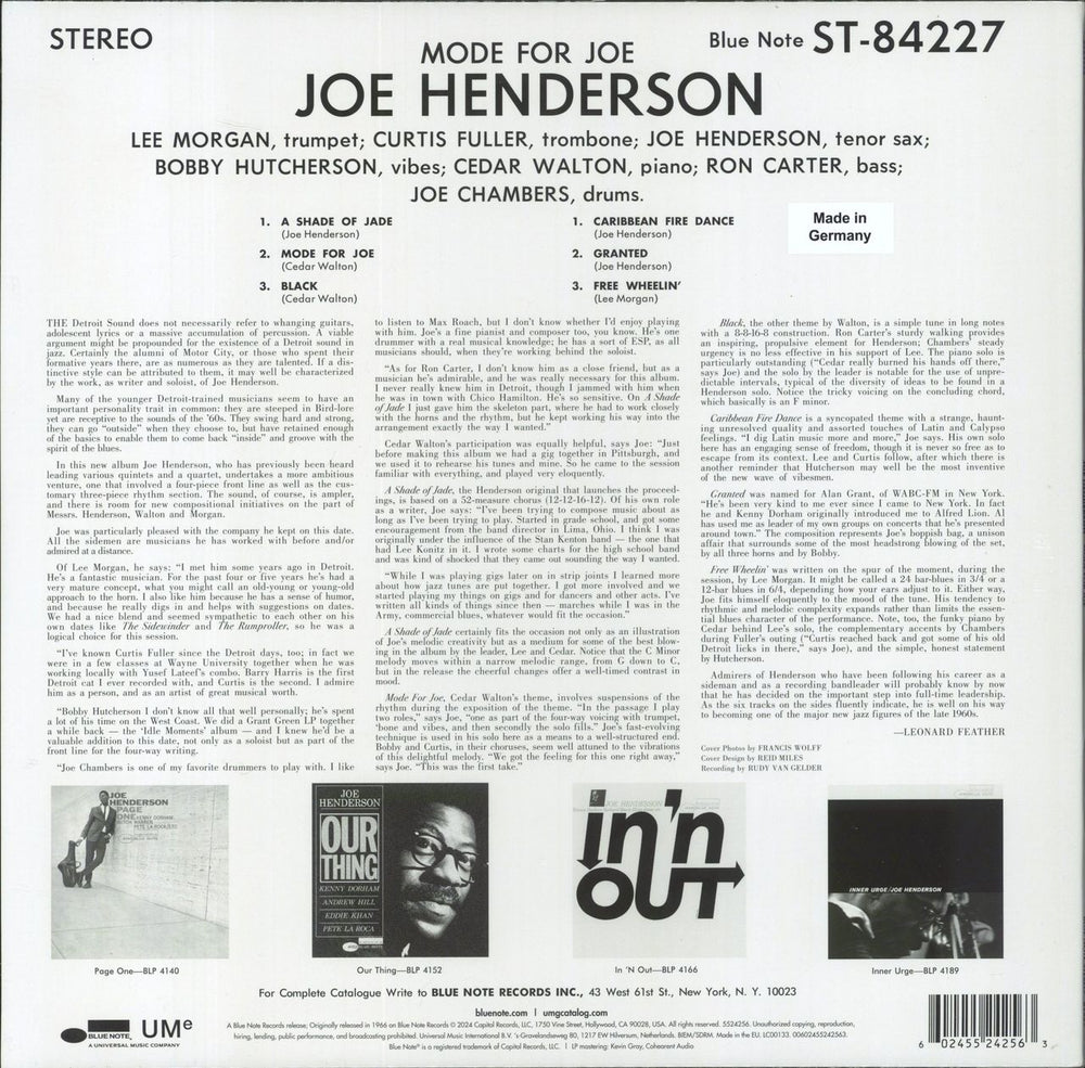 Joe Henderson Mode For Joe - 180gm - Sealed UK vinyl LP album (LP record) 602455242563