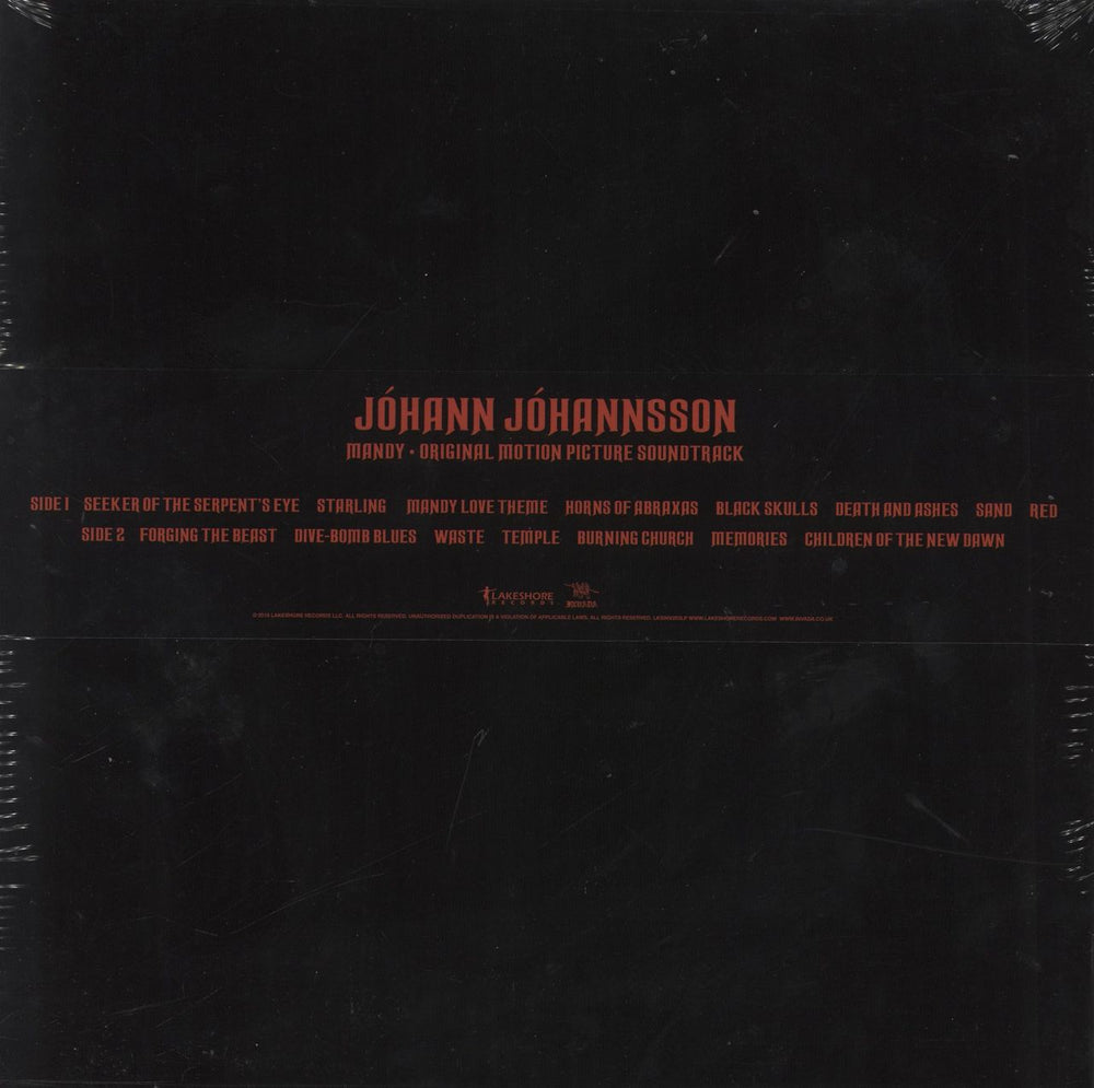 Jóhann Jóhannsson Mandy [Original Motion Picture Soundtrack] - Sealed - Red Translucent Vinyl UK vinyl LP album (LP record) 5051083138185