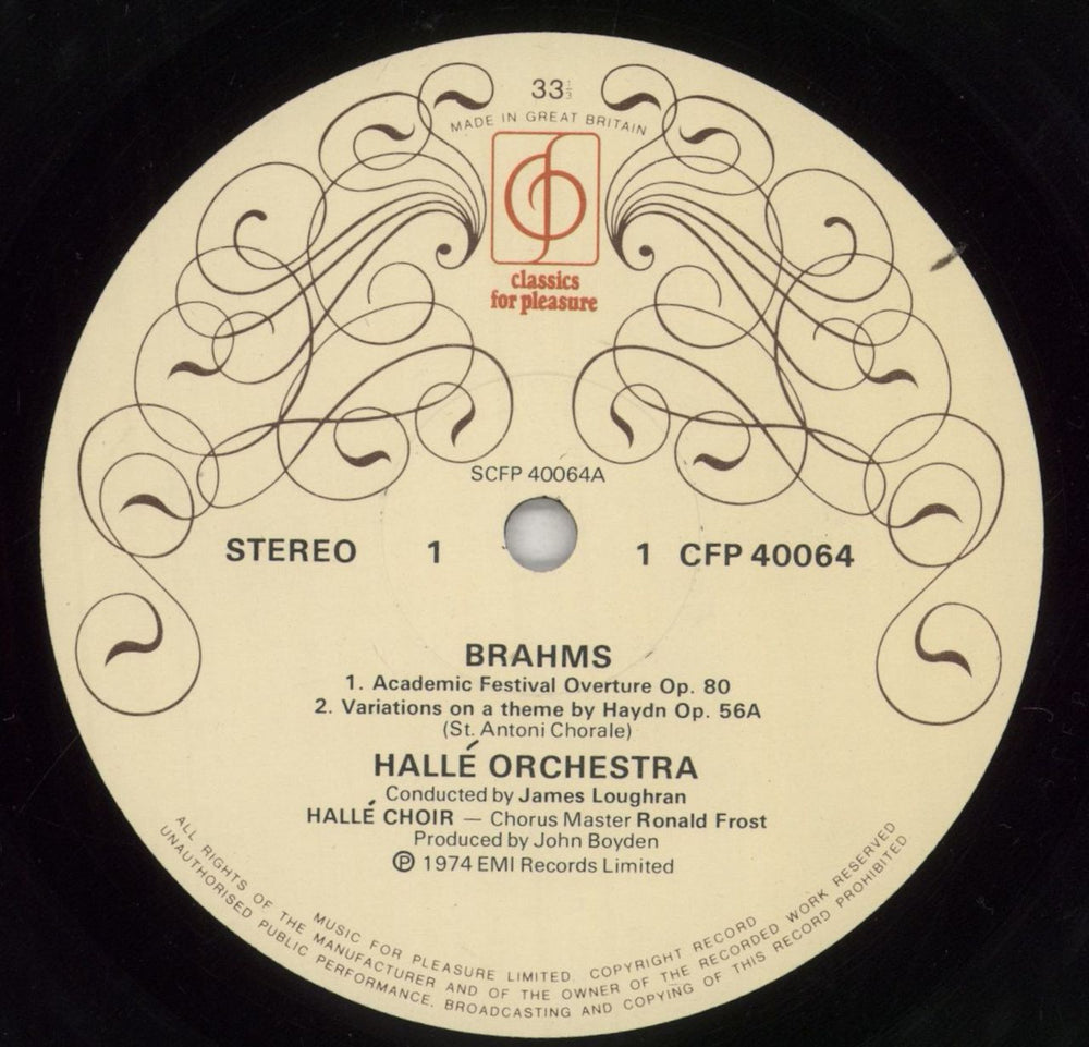 Johannes Brahms Academic Festival Overture / Variations On A Theme By Haydn / Tragic Overture / Rhapsody For Alto, C UK vinyl LP album (LP record) B10LPAC688343