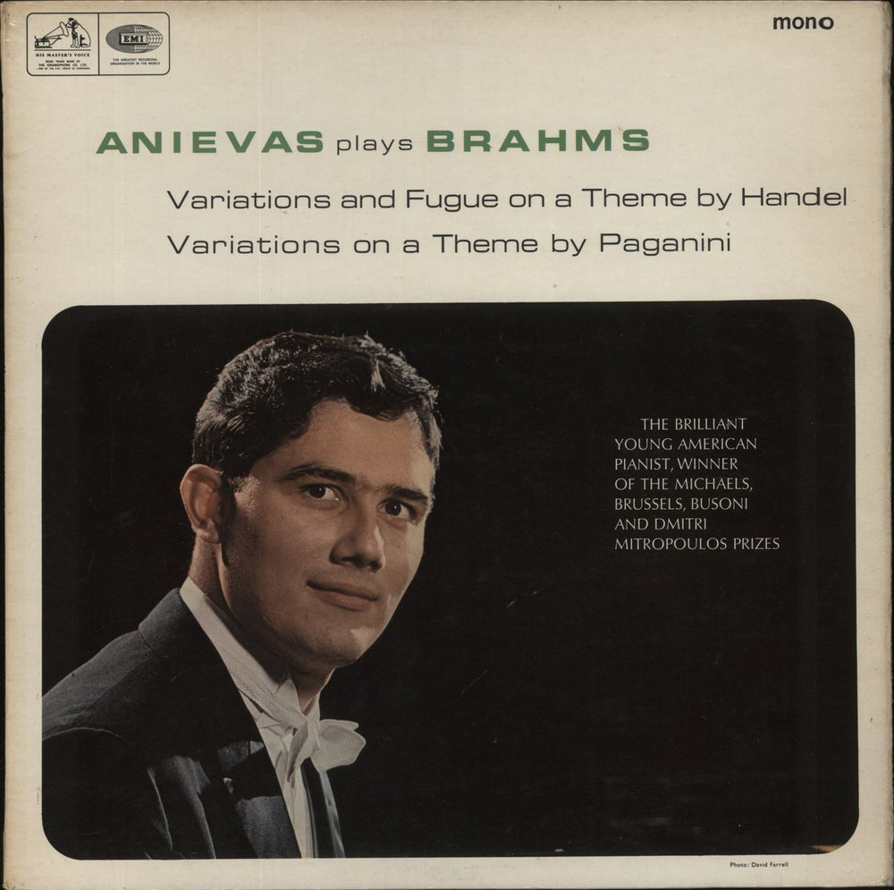 Johannes Brahms Brahms: Variations On A Theme By Paganini, Op. 35 / Variations And Fugue On A Theme By UK vinyl LP album (LP record) HQM1028