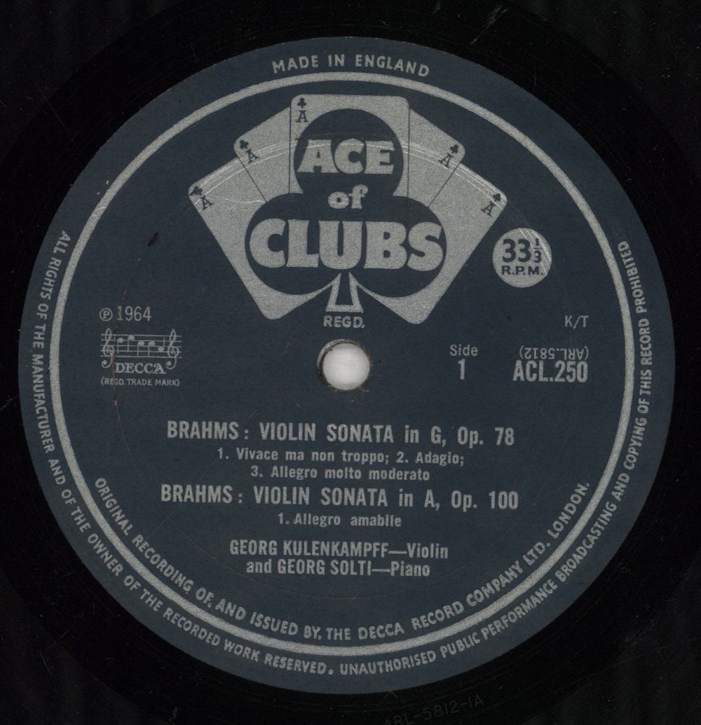 Johannes Brahms Brahms: Violin Sonatas UK vinyl LP album (LP record) B10LPBR856792