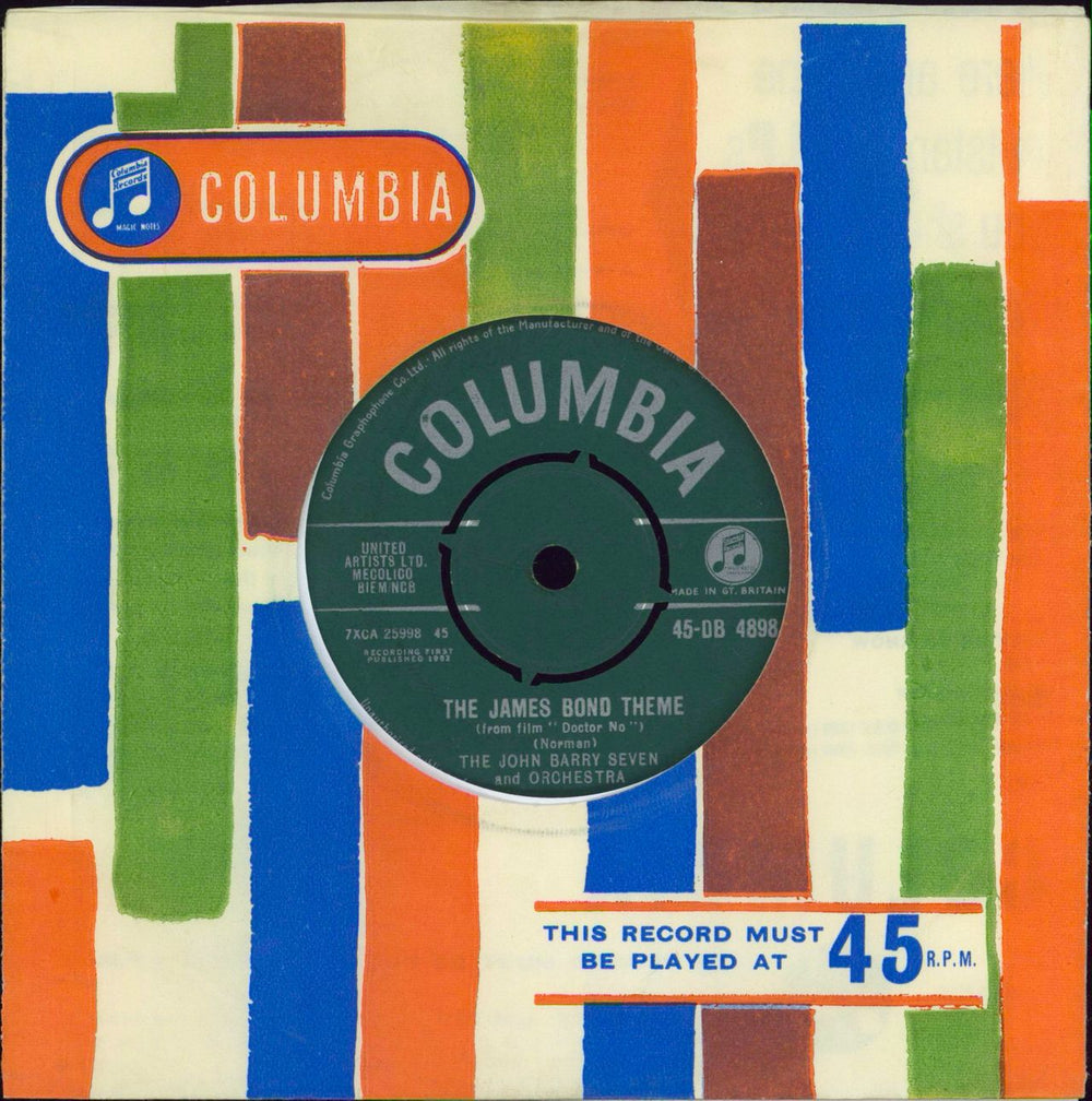 John Barry (Composer) The James Bond Theme - 1st UK 7" vinyl single (7 inch record / 45) 45-DB4898