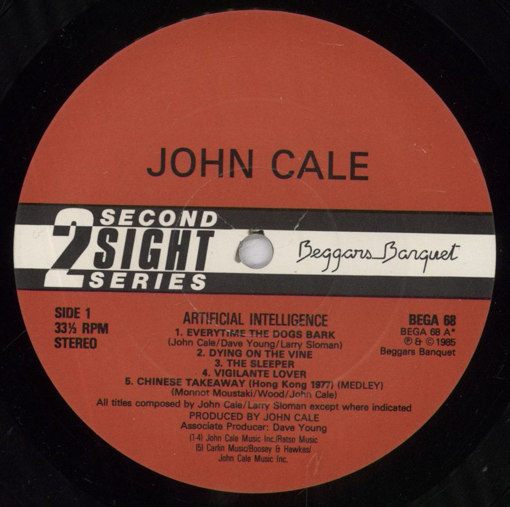 John Cale Artificial Intelligence - EX UK vinyl LP album (LP record) JCALPAR709331