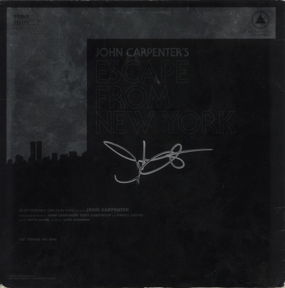 John Carpenter Halloween / Escape From New York - Signed - Red US 12" vinyl single (12 inch record / Maxi-single) SBR156