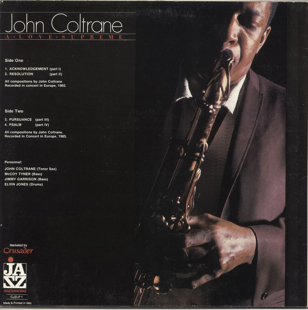 John Coltrane A Love Supreme Italian vinyl LP album (LP record) JCOLPAL708806
