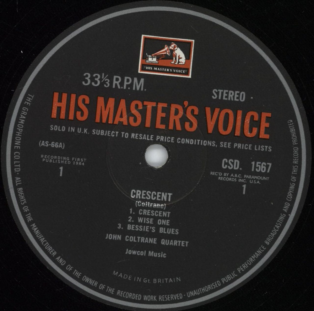 John Coltrane Crescent UK vinyl LP album (LP record) JCOLPCR880891