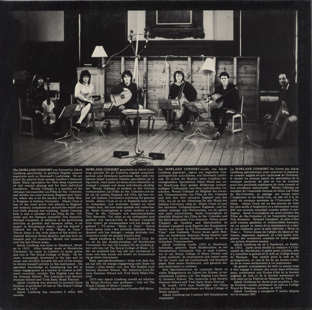 John Dowland Lachrimæ, Or Seven Teares Swedish vinyl LP album (LP record)