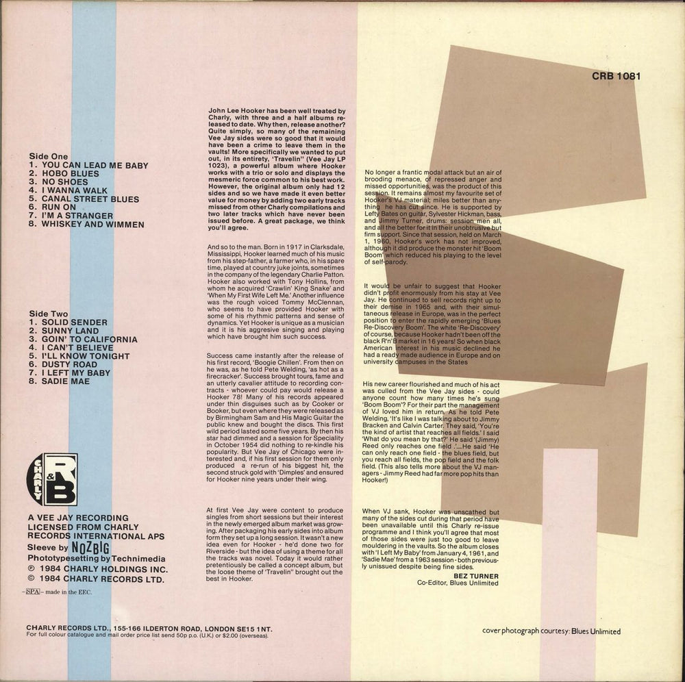 John Lee Hooker Solid Sender UK vinyl LP album (LP record)