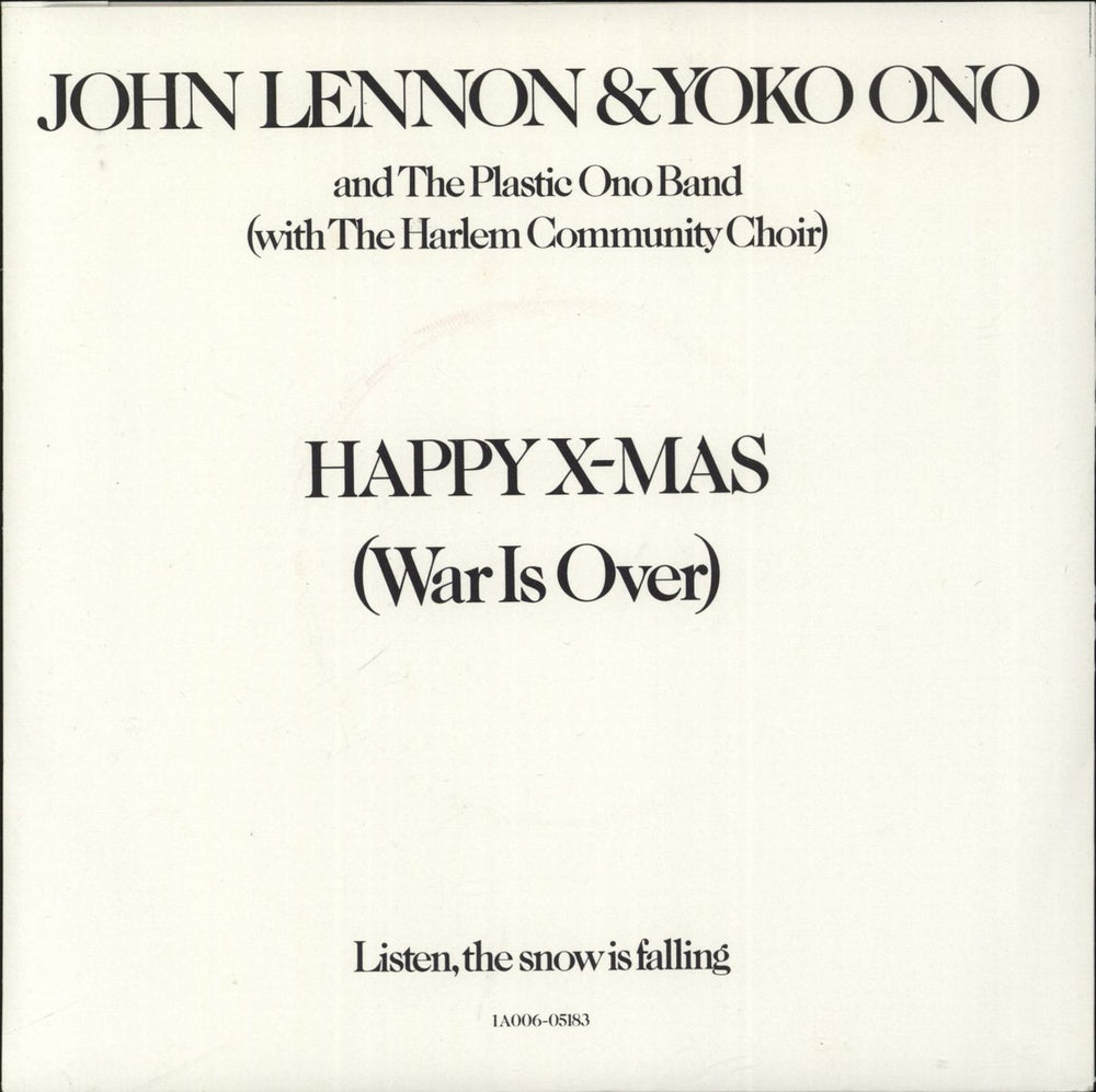 John Lennon Happy Xmas [War Is Over] + Sleeve Dutch 7" vinyl single (7 inch record / 45) 1A006-05183