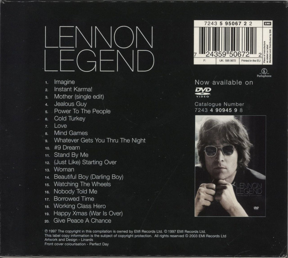John Lennon Lennon Legend UK CD album (CDLP) 724359506722