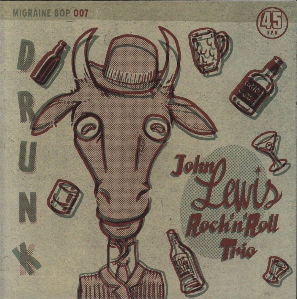 John Lewis [Rockabilly] Drunk German 7" vinyl single (7 inch record / 45) MR45-007