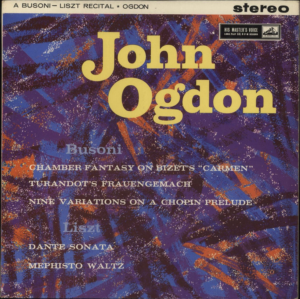 John Ogdon A Busoni - Liszt Recital UK vinyl LP album (LP record) ASD434