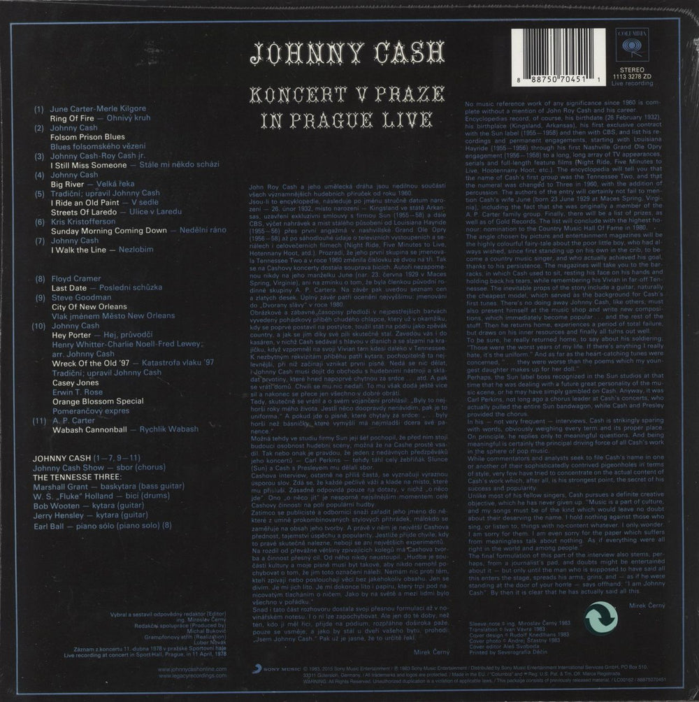 Johnny Cash Koncert V Praze - RSD 2015 - Red Vinyl - Sealed UK vinyl LP album (LP record) 888750704511