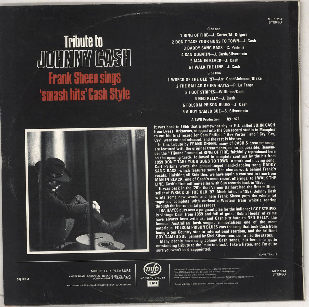 Johnny Cash Tribute To Johnny Cash UK vinyl LP album (LP record)