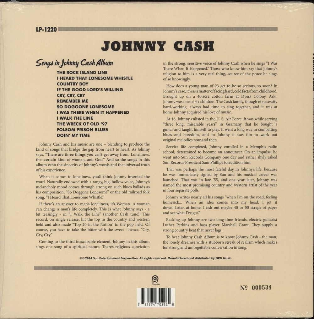 Johnny Cash With His Hot And Blue Guitar - RSD 2014 - Blue Vinyl & Numbered - Sealed US vinyl LP album (LP record) 711574702220