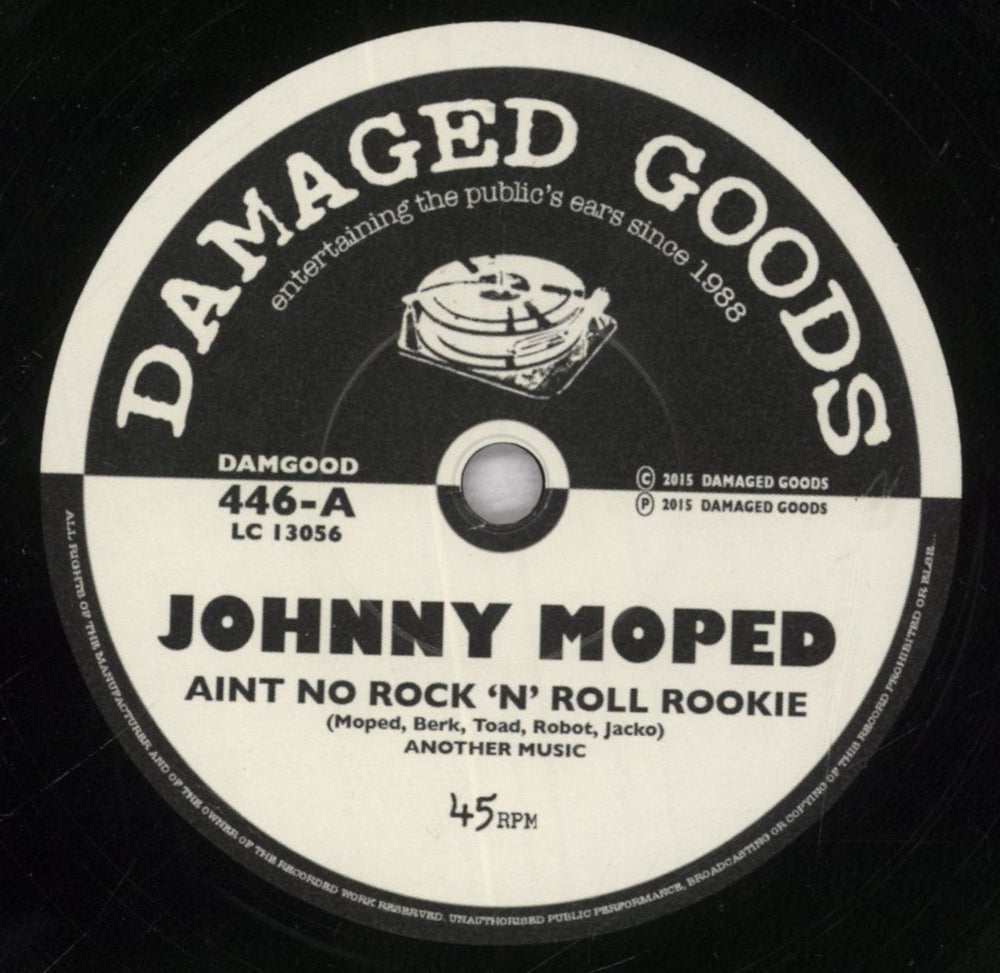 Johnny Moped Ain't No Rock 'N' Roll Rookie - Fully Signed UK 7" vinyl single (7 inch record / 45) JMD07AI836070