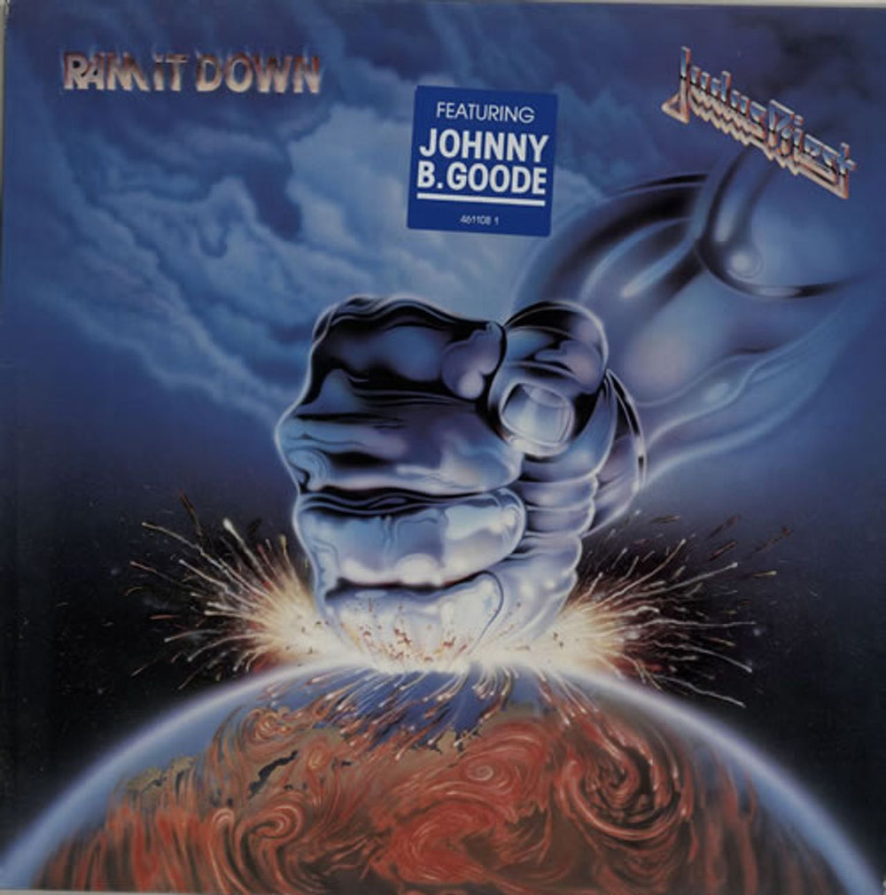 Judas Priest Ram It Down - Hype Stickered UK vinyl LP album (LP record) 4611081