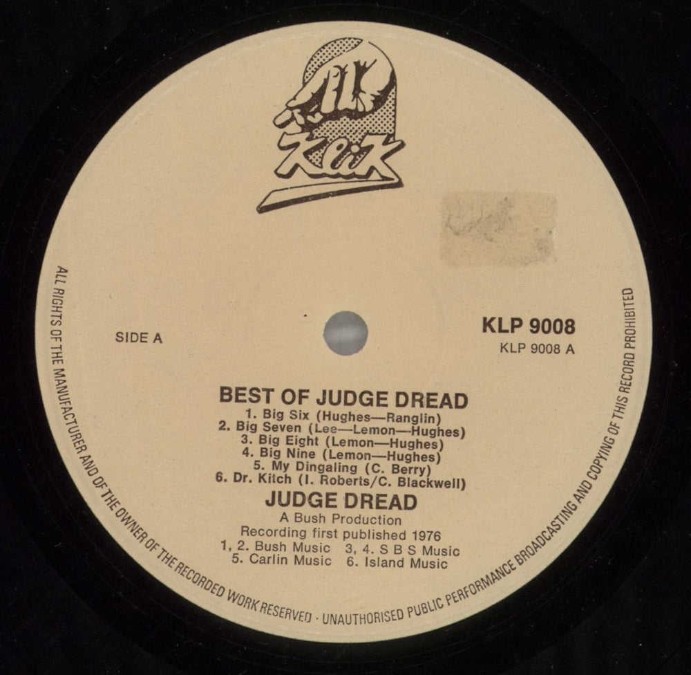 Judge Dread The Best Of Judge Dread UK vinyl LP album (LP record) JUGLPTH868513