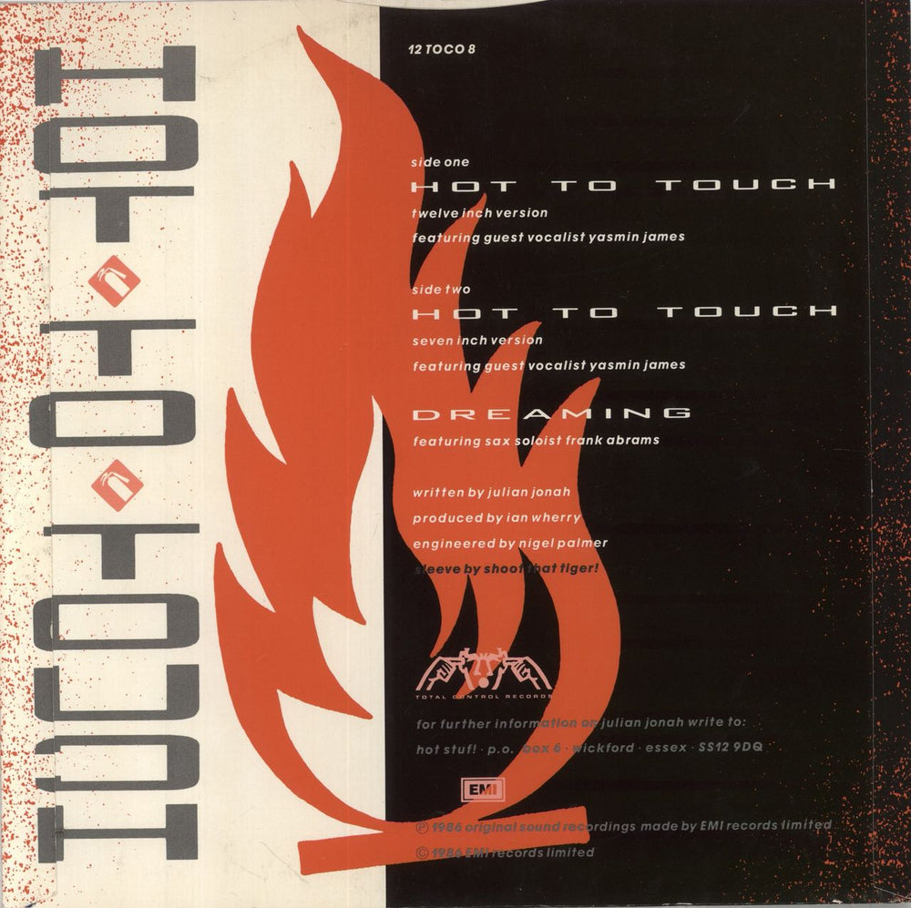Julian Jonah Hot To Touch UK 12" vinyl single (12 inch record / Maxi-single)