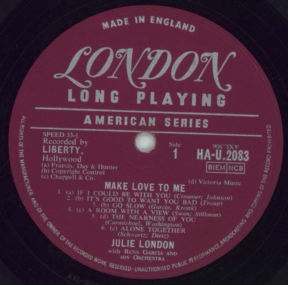 Julie London Make Love To Me - VG UK vinyl LP album (LP record) JLOLPMA848051