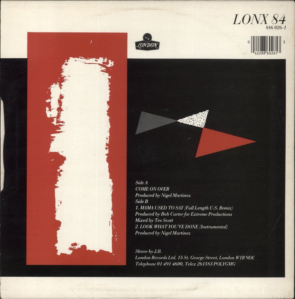 Junior Come On Over UK 12" vinyl single (12 inch record / Maxi-single) 042288602613