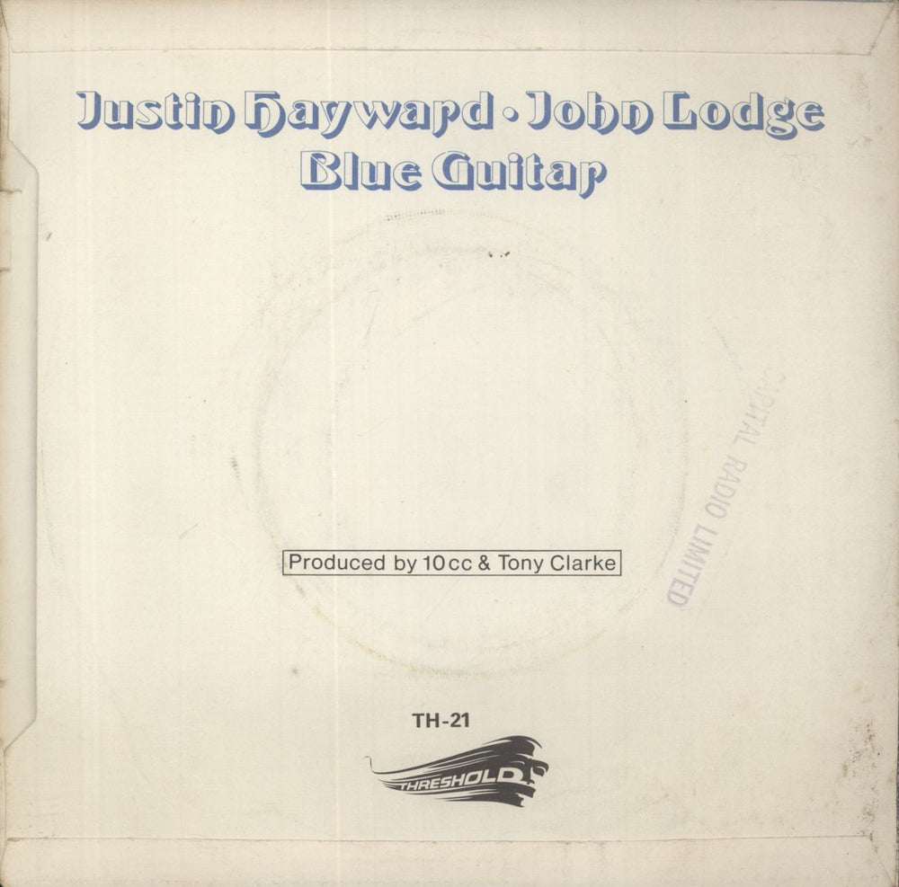 Justin Hayward & John Lodge Blue Guitar - Promo UK Promo 7" vinyl single (7 inch record / 45)