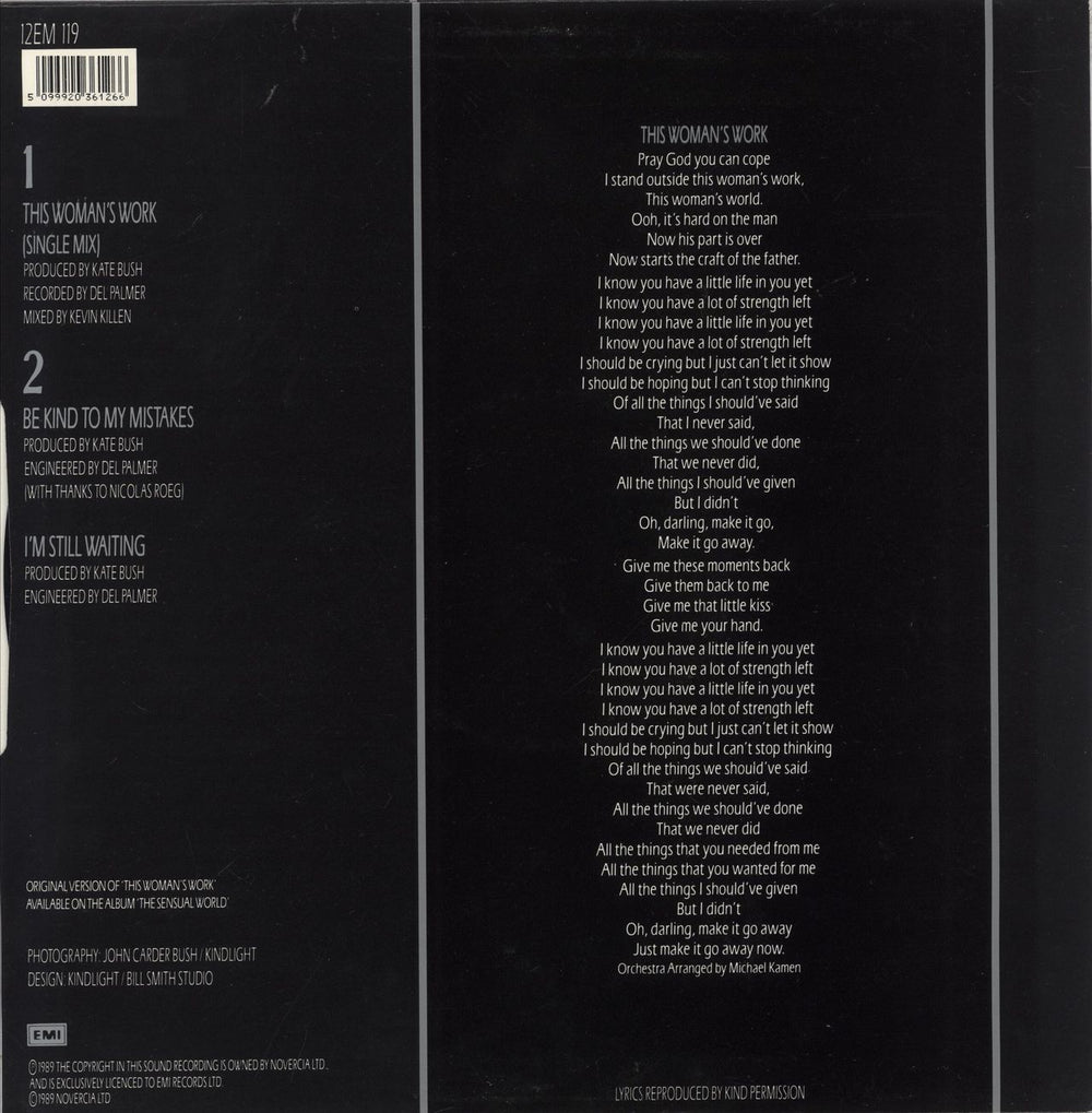 Kate Bush This Woman's Work UK 12" vinyl single (12 inch record / Maxi-single) 5099920361266