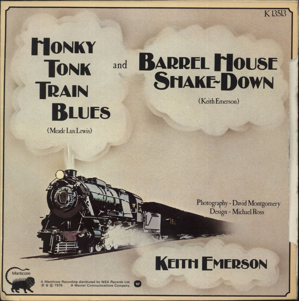 Keith Emerson Honky Tonk Train Blues - p/s UK 7" vinyl single (7 inch record / 45)